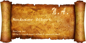 Neubauer Albert névjegykártya